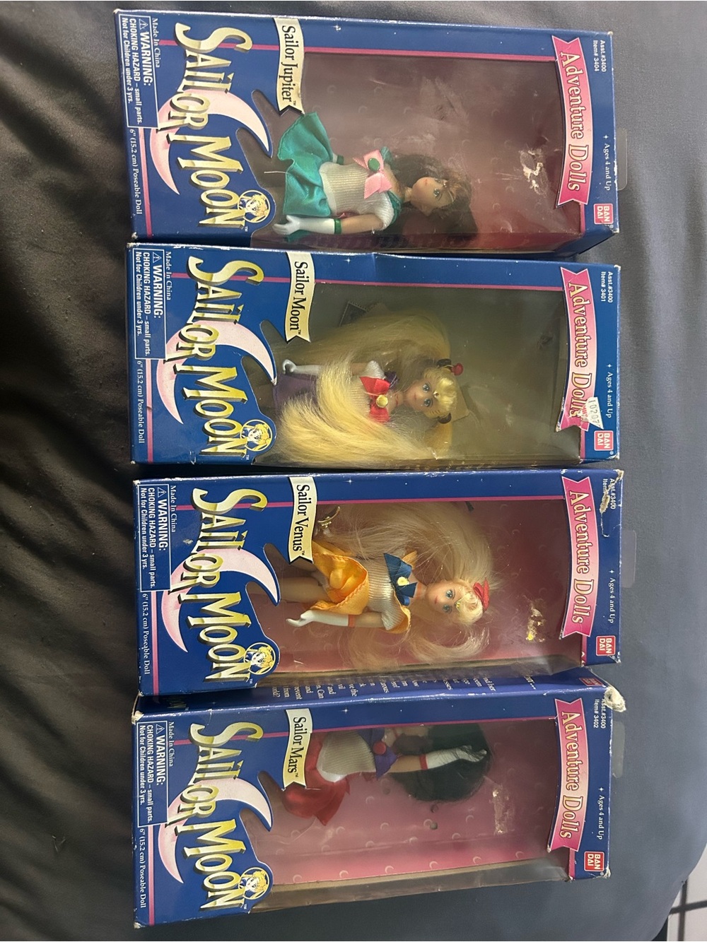 Near complete sailor moon dolls Bandai 1994 vintage